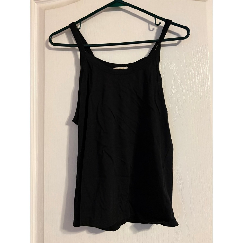 Nation LTD Organic Cotton Tank Top Black High Neck Racerback Camisole Womens M
